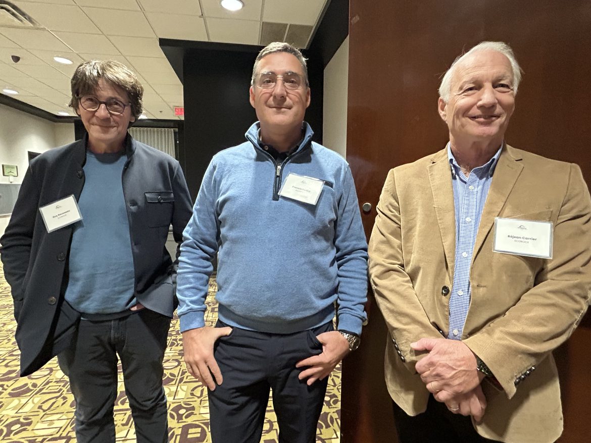 Les promoteurs du projet de mine de Pouzzolane: Guy Rousseau, Francis Forlini et Réjean Carrier Photo: CIEU-FM